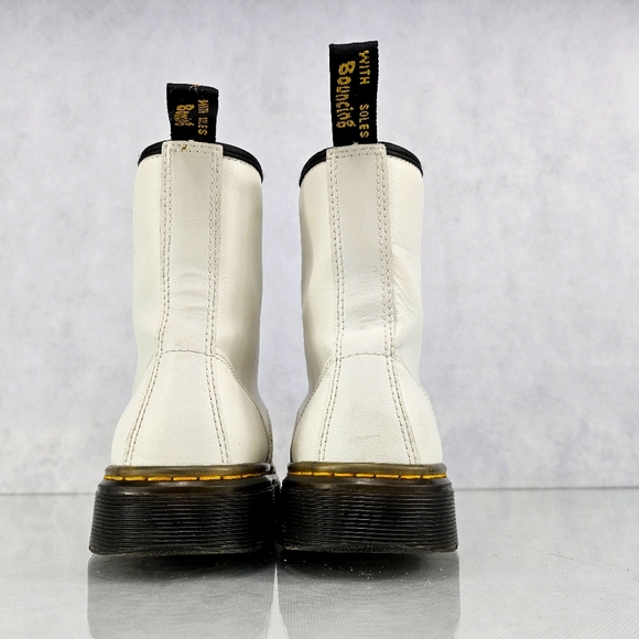 Dr.Martens Zavala Combat Boots Sz 6 Womens White Leather - Picture 4 of 6